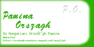 pamina orszagh business card